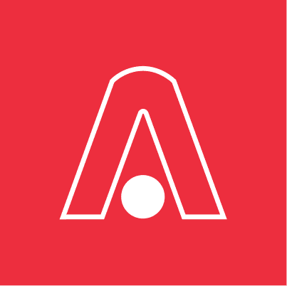 Logo da academia ativas com um plano de fundo vermelho